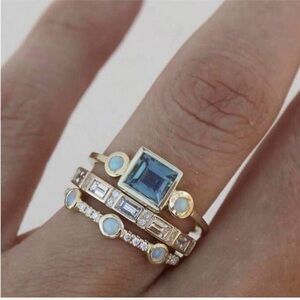 Gold stacking ring set